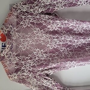 Cleo Lace Bodysuit - Purple and Cream